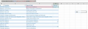 output row number excel